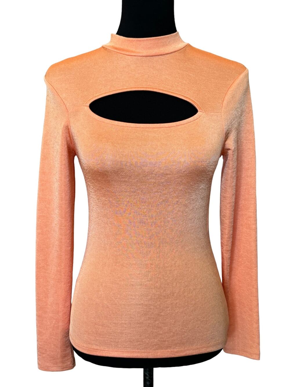 New ~ TOPSOP ~ Nordstrom Mock Neck Long Sleeve Cutout Top Size 0-2